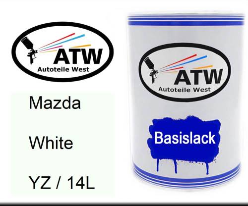 Mazda, White, YZ / 14L: 500ml Lackdose, von ATW Autoteile West.